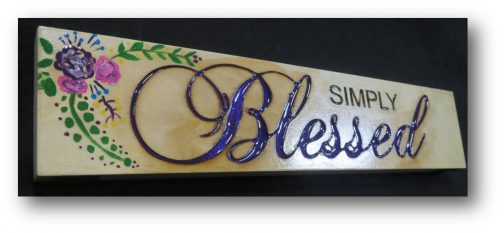 Simply Blessed Wood Block Sign