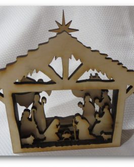 Wooden Nativity Shadow Box